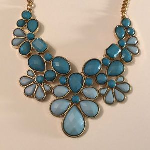 Turquoise and Gold Statement Necklace